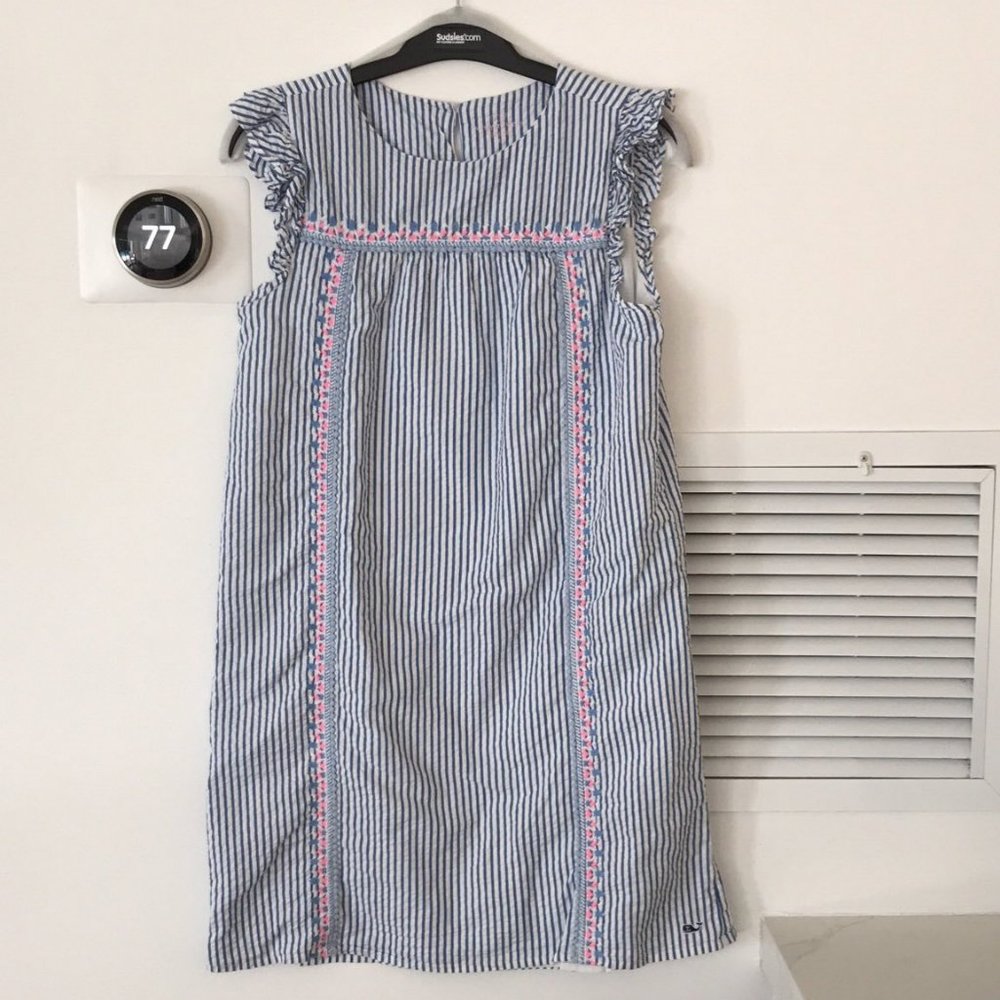 Vineyard Vines, dress, size 14, Blue and White Stripes, like new!